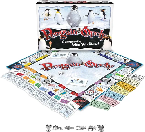 Miniatura 2 de Late for The Sky Penguin-Opoly - Juego de mesa familiar con temática de pingüino estilo Opoly, diversión educativa para niños y adultos, 2 a 6