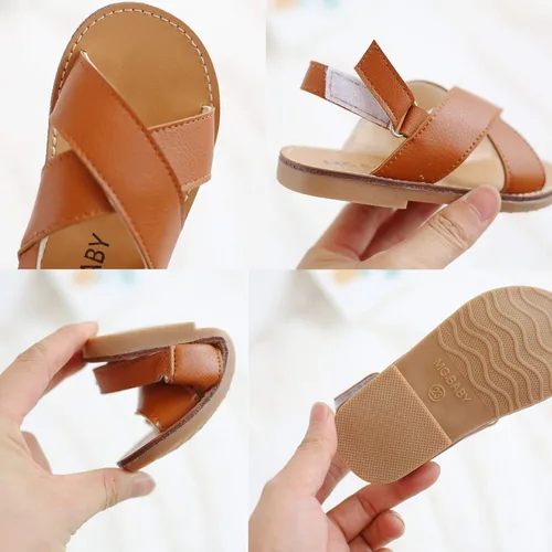 Miniatura 5 de DADAWEN - Sandalias para niña, para no mojarse, de verano, con tiras cómodas y planas (niñas pequeñas)