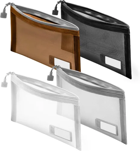 Miniatura 10 de Set & Done Onama Flexi - Bolsa de almacenamiento de nailon transparente duradera con pestaña para nombre para maquillaje, viajes, bolsa de pañales