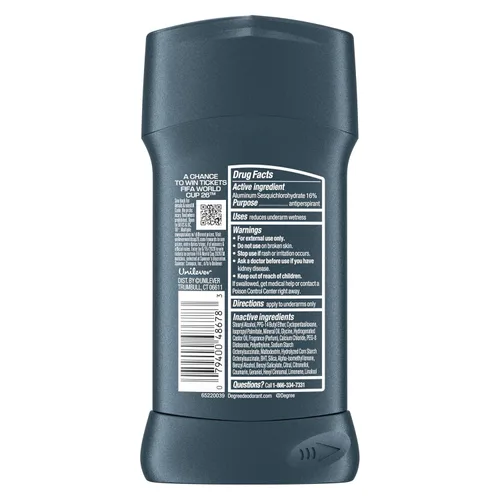 Miniatura 2 de Degree Desodorante antitranspirante para hombre, salvia y niebla oceánica, protección contra el sudor y el olor de 72 horas, antitranspirante