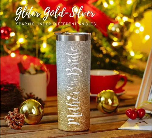 Miniatura 3 de Onebttl Regalos para madre de la novia, vaso delgado de acero inoxidable de 20 onzas con tapa y popote en fiesta de boda para novias, madres