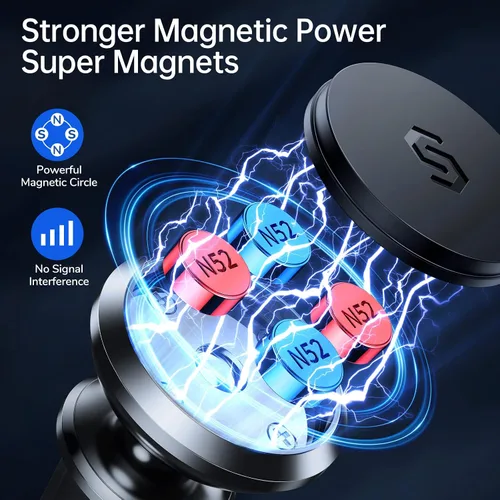 Miniatura 4 de SYNCWIRE Soporte magnético para teléfono para automóvil, giratorio de 360°, imanes súper fuertes, ventilación de aire, soporte para teléfono celular