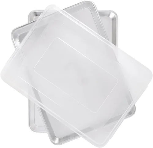 Nordic Ware Naturals - Juego de bandejas para hornear de media hoja - Bandejas para hornear de aluminio de calidad comercial fabricadas en EE. UU.