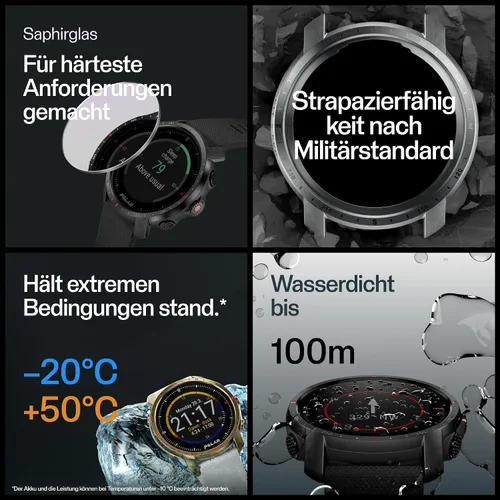 Miniatura 3 de POLAR Grit X Pro - Reloj inteligente multideportivo con GPS, durabilidad militar, cristal de zafiro, frecuencia cardíaca basada en la muñeca