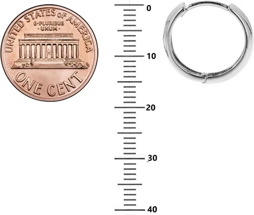 Miniatura 4 de Ritastephens Aretes de aro anchos y brillantes de plata de ley, 0.571 in, Plata