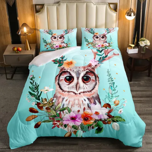 Miniatura 22 de Erosebridal Juego de edredón de perezoso tamaño individual, bonito edredón de plumón de perezoso en árbol para niños y niñas, juego de ropa de cama