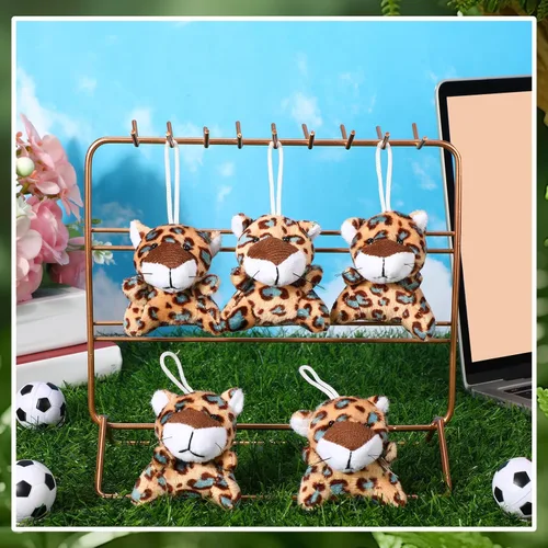 Miniatura 7 de Shappy 30 piezas de mini juguetes de guepardo de peluche, animales de peluche pequeños a granel para baby shower, safari, guardería, decoración