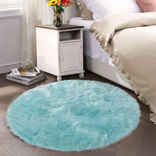 Miniatura 31 de Latepis - Tapete rectangular de piel sintética tipo lana de oveja suave, esponjosa y lavable para sala de estar, dormitorio, sala de juegos o Blanco