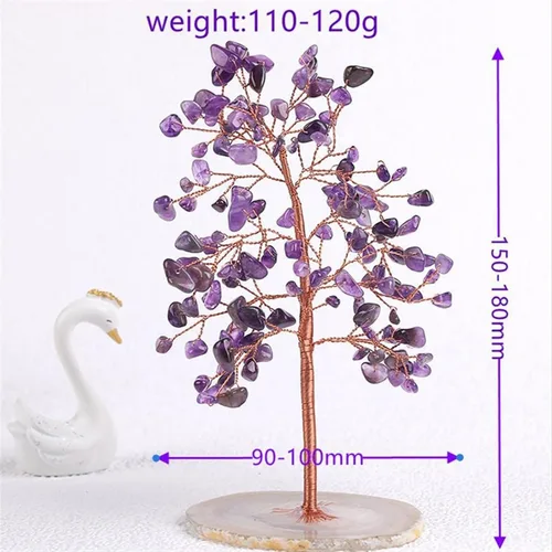Miniatura 2 de Árbol de cristal con gemas para el dinero, árbol de cristal natural, amatista, cuarzo rosa, árbol de la suerte, decoración del hogar, ágata