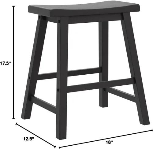 Miniatura 8 de Lexicon Finnian Saddle - Juego de 2 taburetes de madera maciza, taburetes de cocina para comedor, asientos de silla de mostrador sin brazos, Arena
