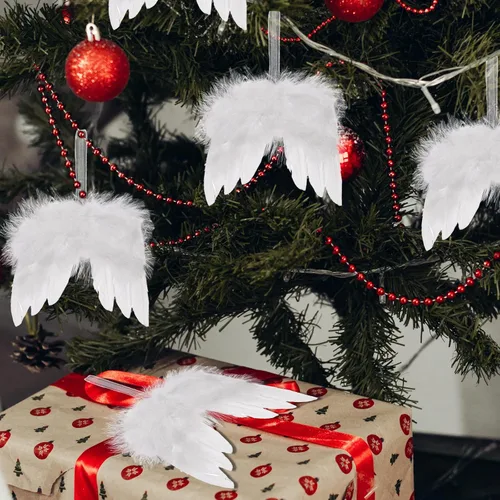 Miniatura 7 de 12 piezas de alas de ángel para adornos de Navidad, mini alas de plumas de ángel, decoración colgante para manualidades, árbol de Navidad, fiesta