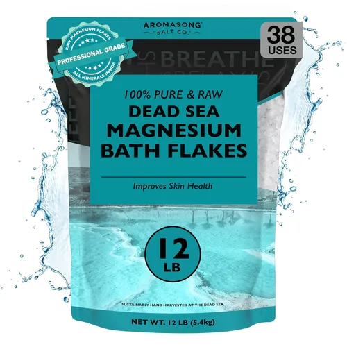 Miniatura 9 de Aromasong Copos de magnesio del Mar Muerto para baño, 16,325 mg de cloruro de magnesio por baño, alternativa superior a la sal de Epsom, se utiliza