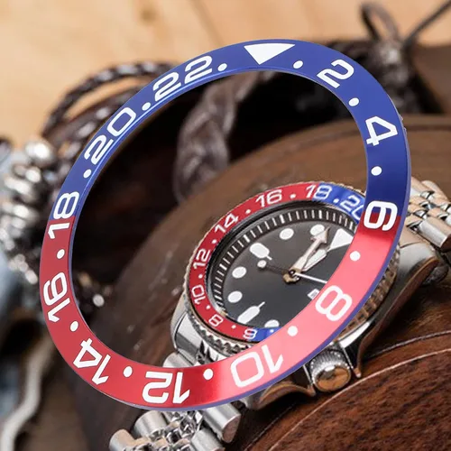 Miniatura 6 de zjchao Inserto de bisel de reloj, anillo exterior de 1.5 pulgadas de diámetro de aluminio para reloj de pulsera, bisel de inserción de anillo