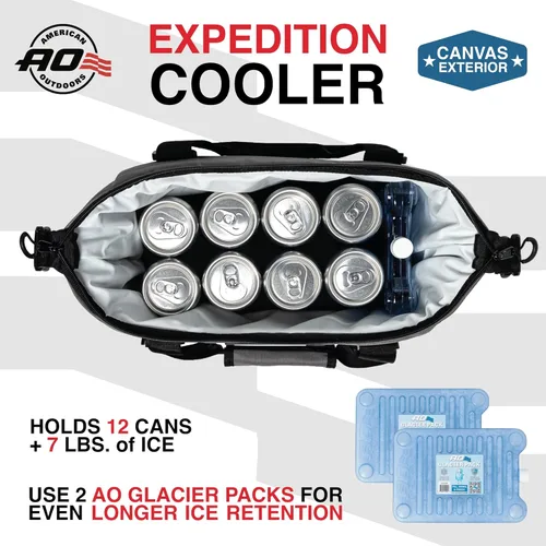 Miniatura 5 de Bolsa de enfriador AO Coolers Expedition de lona con lados blandos, a prueba de fugas, aislada, ligera Carbón