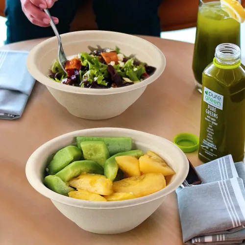 Miniatura 5 de Oomcu Paquete de 100 cuencos de sopa desechables pequeños de 8 onzas a granel, compostables y biodegradables, cuencos de papel reciclado resistentes