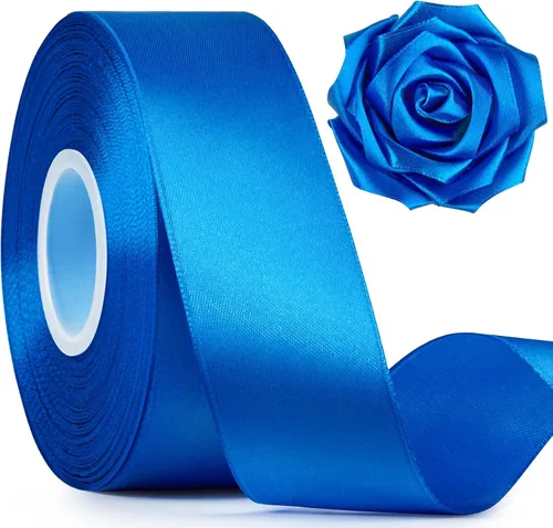 Miniatura 9 de Mauproy Cinta de satén rosa bebé de 1-1/2 pulgadas de ancho, cinta de tela de poliéster sólido de 50 yardas para hacer rosas, envoltura de regalos