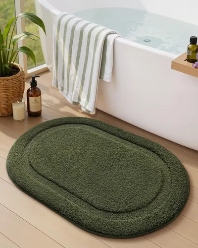 Miniatura 11 de Color&Geometry Alfombra de baño pequeña color beige de 15 x 23 pulgadas, antideslizante, absorbente, suave, lavable, tapete de baño grueso, tapete