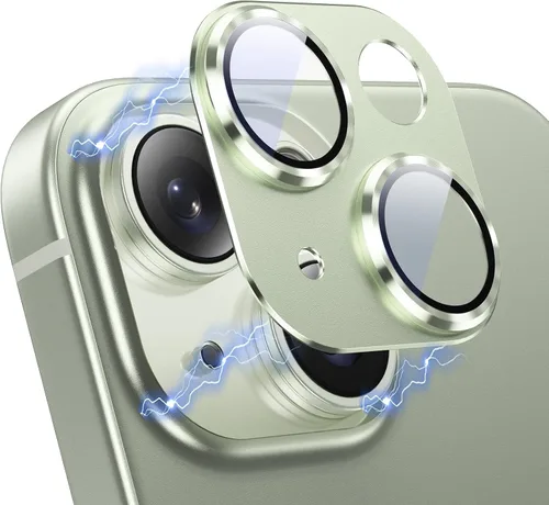 Miniatura 10 de Korecase Protector de lente de cámara para iPhone 15/iPhone 15 Plus, protección contra caídas, resistente a los arañazos, cubierta de cámara de Negro