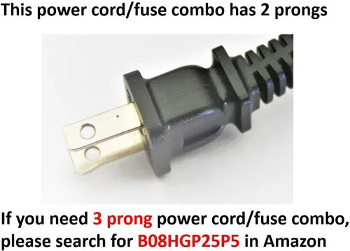 Miniatura 6 de [Listado UL] GJS Gourmet - Cable de alimentación de repuesto de 2 clavijas y fusible combinado compatible con Instant Pot LUX60.