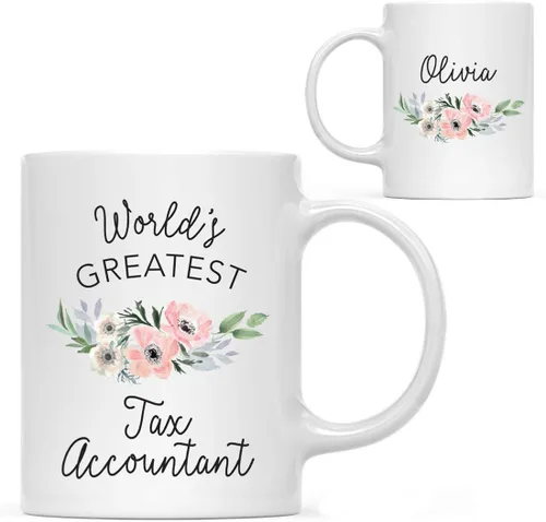 Miniatura 44 de Andaz Press Taza de café personalizada de 11 onzas, taza ejecutiva de relaciones públicas más grande del mundo, flor de anémona rosa, 1 paquete