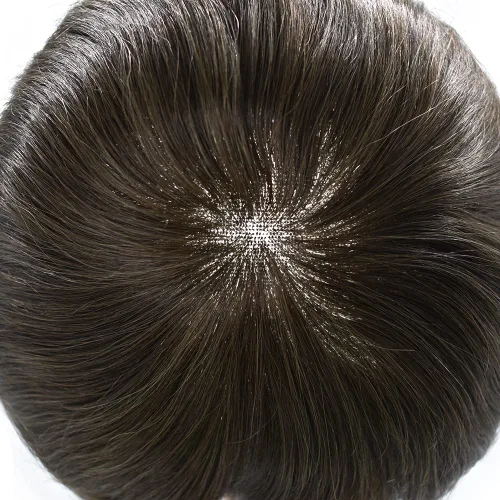Miniatura 6 de Tupé para hombre, cabello humano real, suave encaje suizo frontal, tupé para hombres, sistema de cabello, extensiones capilar para hombre