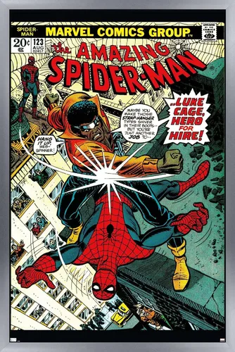 Miniatura 10 de Trends International Marvel Comics Amazing Spider-Man #123 - Póster de pared, 22.4 pulgadas de largo x 14.7 pulgadas, versión enmarcada en caoba