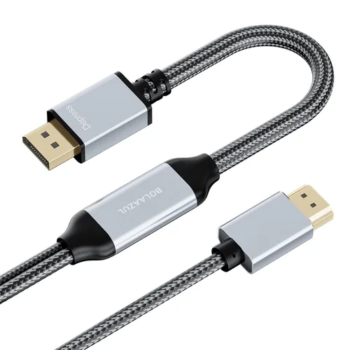 BolAAzuL Cable adaptador HDMI a DisplayPort de 6.6 pies 4K 60Hz, entrada HDMI macho alimentada por USB a salida macho DP para Xbox Series X, PS5,