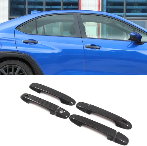 Miniatura 8 de CHEAYAR Cubierta de fibra de carbono para manija de puerta exterior de automóvil compatible con Subaru WRX 2022-2023, borde de cubierta inteligente