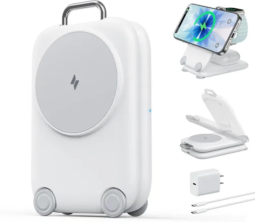 Miniatura 10 de Mukiya Estación de carga inalámbrica rápida 2026 para dispositivos Apple, soporte magnético 3 en 1 MagSafe cargador para iPhone 17, 16, 15, 14, 13
