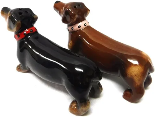 Miniatura 2 de Pacific Giftware Loveable Cute Kissing Dachshunds - Juego de salero y pimentero