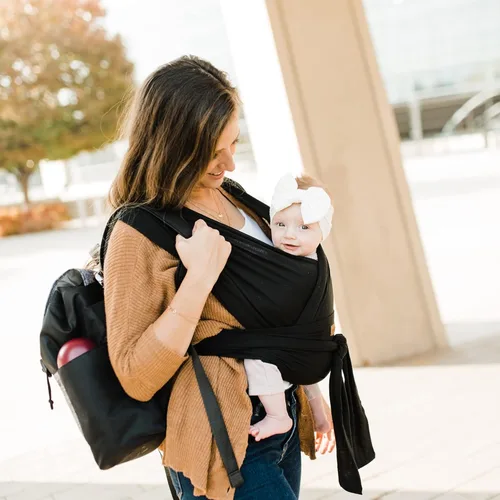 Miniatura 6 de JJ Cole Agility Flex Cargador de bebé elástico – Portabebés de recién nacido a niño pequeño – Talla única para la mayoría de los padres – Mujeres