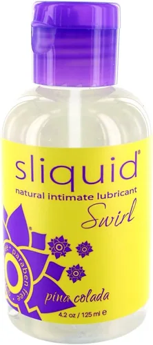 Sliquid Lubricante a base de agua con sabor a remolino, piña colada, 4 onzas