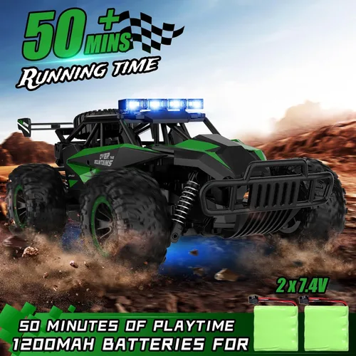 Miniatura 4 de Kolegend Coche de Control Remoto 50+Min Coches RC Juguetes Escala 1:12 Camiones Monstruo 20KM/H Camión Monstruo de Control Remoto con Faro LED