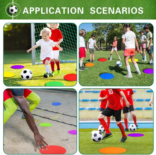 Miniatura 5 de Marcadores de punto de polietileno de 9 pulgadas, de goma antideslizante, marcadores de entrenamiento de agilidad, puntos de piso, conos de campo