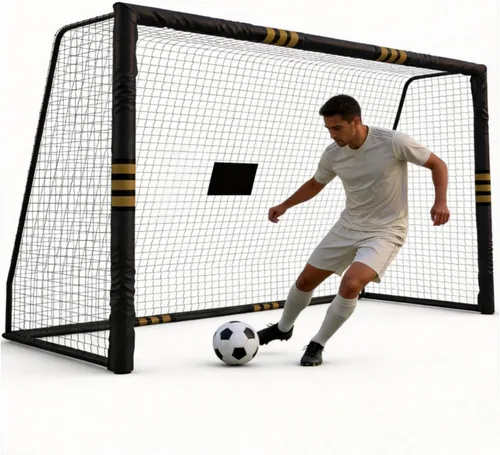 Miniatura 10 de Garvee Steel Competition Soccer Goal, 6x4ft / L-6x4ft / 7x5ft / 8x5ft / 12 x 6ft Portable Backyard Soccer Goal with Net & Ground Stakes, Outdoor