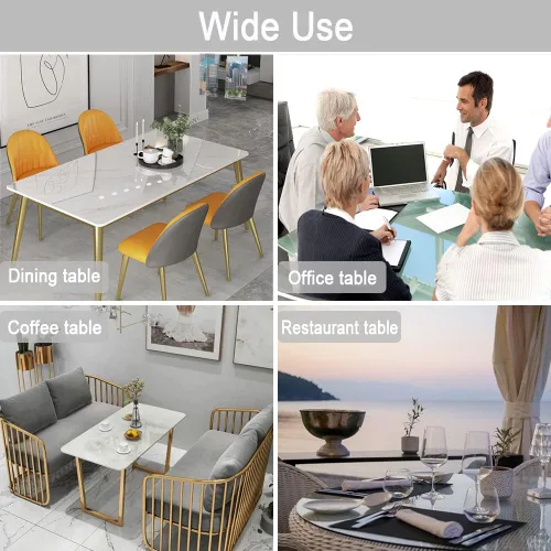 Miniatura 4 de Protector de mesa de vidrio autoadhesivo suave de tamaño extremadamente grande, transparente, antideslizante y anti rayones para mesa de vidrio