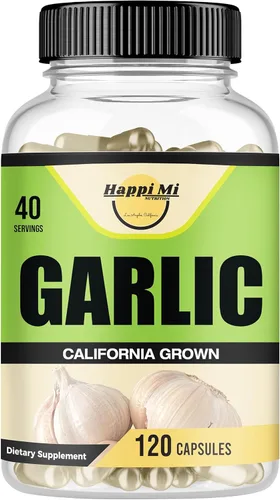 Cápsulas de ajo de 2400 mg, fabricadas con bulbos de ajo orgánicos, cultivados en California en EE. UU., Suplemento natural de apoyo inmunológico