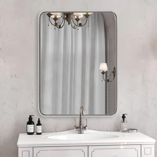 Miniatura 59 de ANDY STAR Espejo de baño negro de 24 x 30 pulgadas, espejos de tocador de baño negros para pared, espejo rectangular redondeado para fregadero