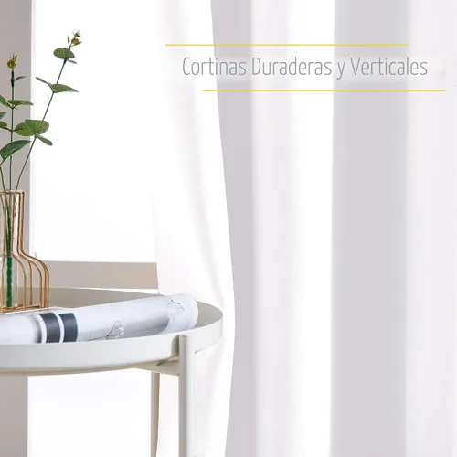 Miniatura 5 de NICETOWN - Juego de 2 paneles de cortinas blancas puras de 84 pulgadas de largo para dormitorio, tratamiento de ventana con ojales de 50 % de Blanco