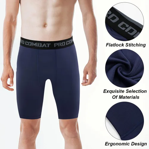 Miniatura 4 de HYCOPROT - Pantalones cortos de compresión para hombre, ropa interior deportiva de elastano, capa base de rendimiento atlético, para entrenamiento