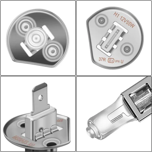 Miniatura 6 de WinPower Bombilla halógena H1 para faros delanteros, luz blanca cálida súper brillante de 55 W 4300 K, luz antiniebla de haz alto y bajo, lámpara