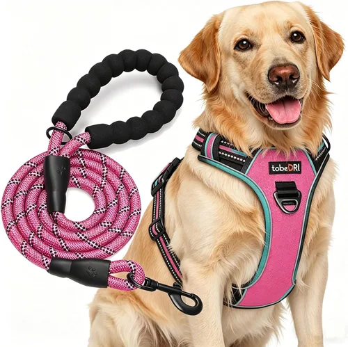 Miniatura 4 de TobeDRI - Arnés antitirones para perro, ajustable, reflectante, tela Oxford fácil de controlar, para perros medianos y grandes con una correa de 5