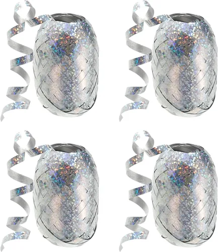 Miniatura 9 de PATIKIL 4 cintas rizadoras de globos prensadas de 3/16 pulgadas láser metálico brillante 11 yardas iridiscentes para Navidad, boda, regalo