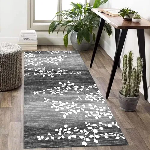 Miniatura 3 de Luyckfrazy Runner Rug for Entryway, Modern Grey Hallway Long Narrow Rugs Runner Kitchen Bathroom Living Room Low Pile Floor Carpet, 1m 1.5m 2m 2.5m