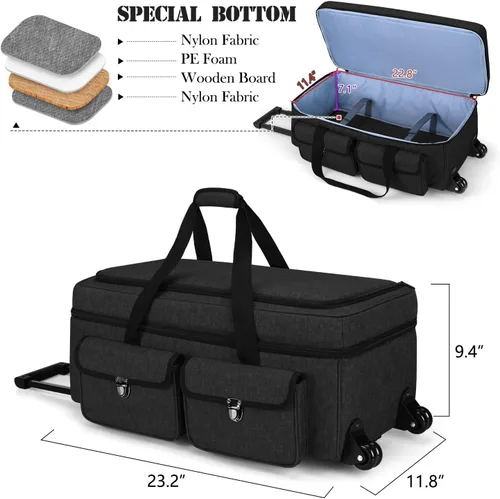 Miniatura 6 de Yarwo - Bolso de transporte con ruedas para manualidades compatible con Cricut Maker 4, Maker 3, Maker, Explore 4, Explore 3, Cameo 4/5, estuche
