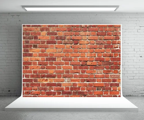 Fondos de fotografía de pared de ladrillo rojo vintage de 7 x 5 pies de tela suave para foto