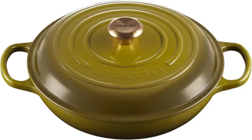 Miniatura 31 de Le Creuset Braiser Signature de hierro fundido esmaltado, 5 cuartos de galón, Flame Llama