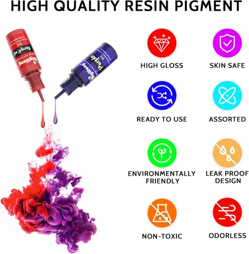 Miniatura 3 de Pigmento de resina epoxi – Colorante líquido translúcido de 36 colores, tinte altamente concentrado para hacer joyas de bricolaje, pintura AB, 36