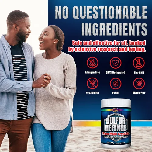 Miniatura 6 de Sulfur Defense Opti-MSM - Polvo MSM puro 99.9% fabricado en los Estados Unidos, cristales orgánicos de metilsulfonilmetano, vegano, sin OMG, sin