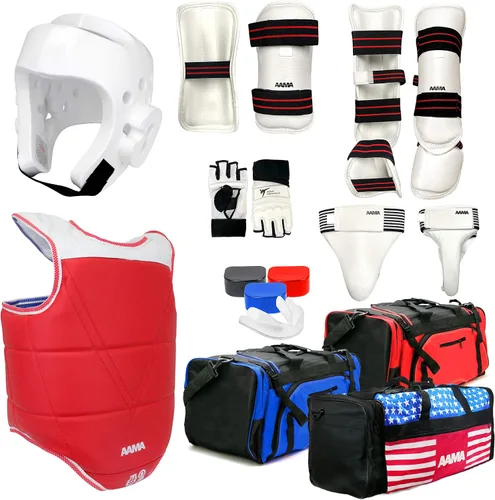 Miniatura 12 de AAMA Juego completo de equipos de protección de combate de Taekwondo - Personalizable